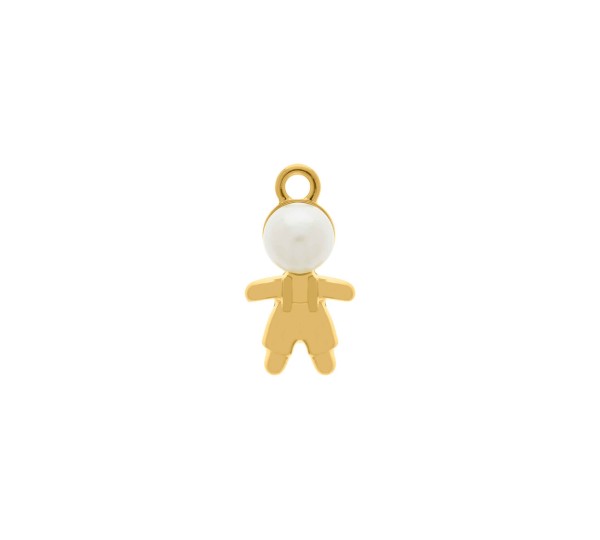 Pingente Menino Ouro com Pérola 23mm