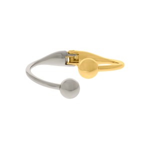 Bracelete Esferas Duo Ouro e Níquel 65mm