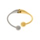 Bracelete Esferas Duo Ouro e Níquel 65mm