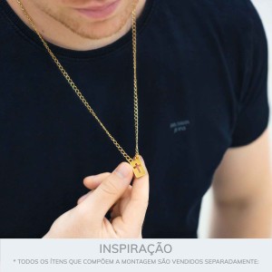Pingente Escapulário Cruz Vazada Ouro 23mm
