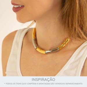 Passador Tubo Orgânico Ouro 36mm