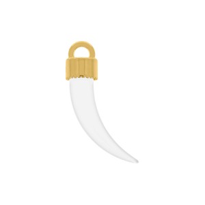 Pingente Dente de Sabre Ouro com Branco 42mm