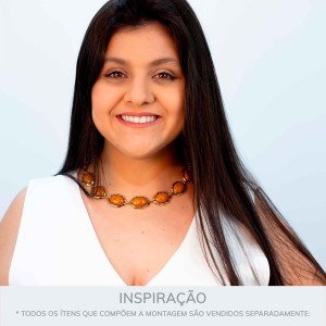 Pingente Ouro com Caramelo Mesclado 30mm