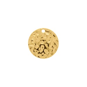 Pingente Redondo com Textura Ouro 23mm