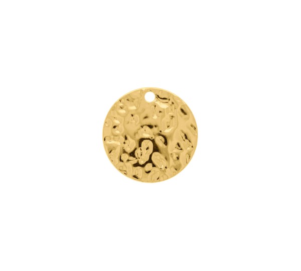 Pingente Redondo com Textura Ouro 23mm