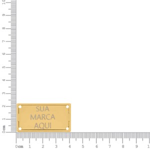 Placa Retangular Ouro 41mm Com Gravação