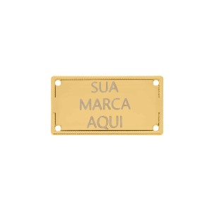 Placa Retangular Personalizada Ouro 41mm