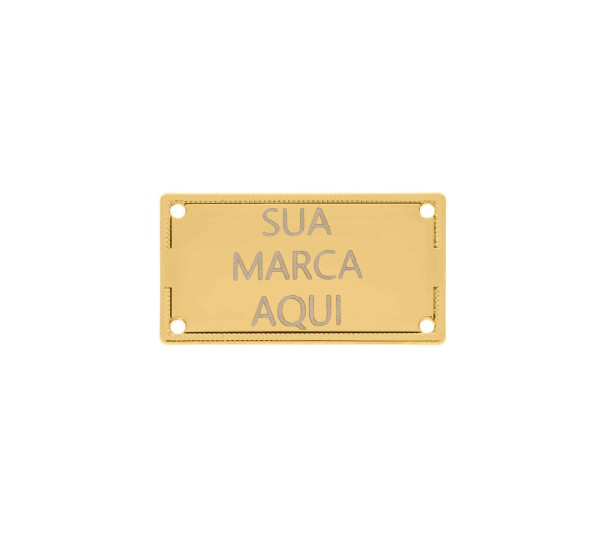Placa Retangular Ouro 41mm Com Gravação