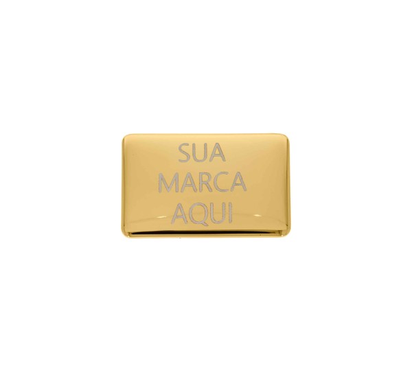 Placa Retangular Personalizada Ouro com Garra 40mm