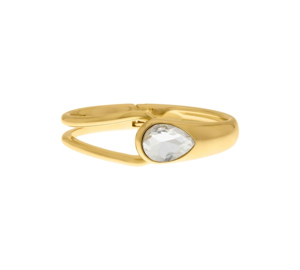 Bracelete Dourado com gota de Cristal 69mm