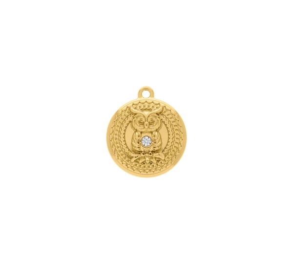 Medalha de Coruja Ouro 20mm