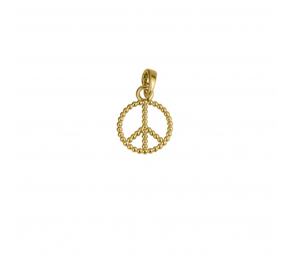 Pingente Símbolo da Paz Ouro com Argola 19mm