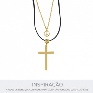 Pingente Símbolo da Paz Ouro com Argola 19mm