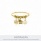 Pingente Símbolo da Paz Ouro com Argola 19mm