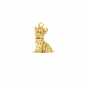 Pingente Cachorro Yorkshire Ouro 22mm