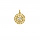 Pingente Redondo Ouro com Strass Cristal 26mm