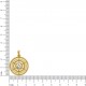 Pingente Redondo Ouro com Strass Cristal 26mm